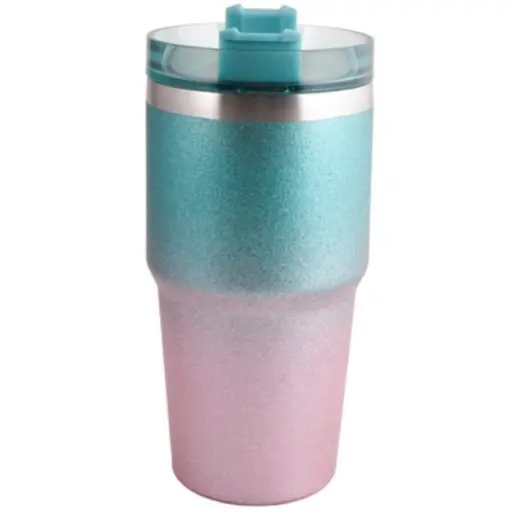 600ml Sparkle Vacuum Front Blue Pink